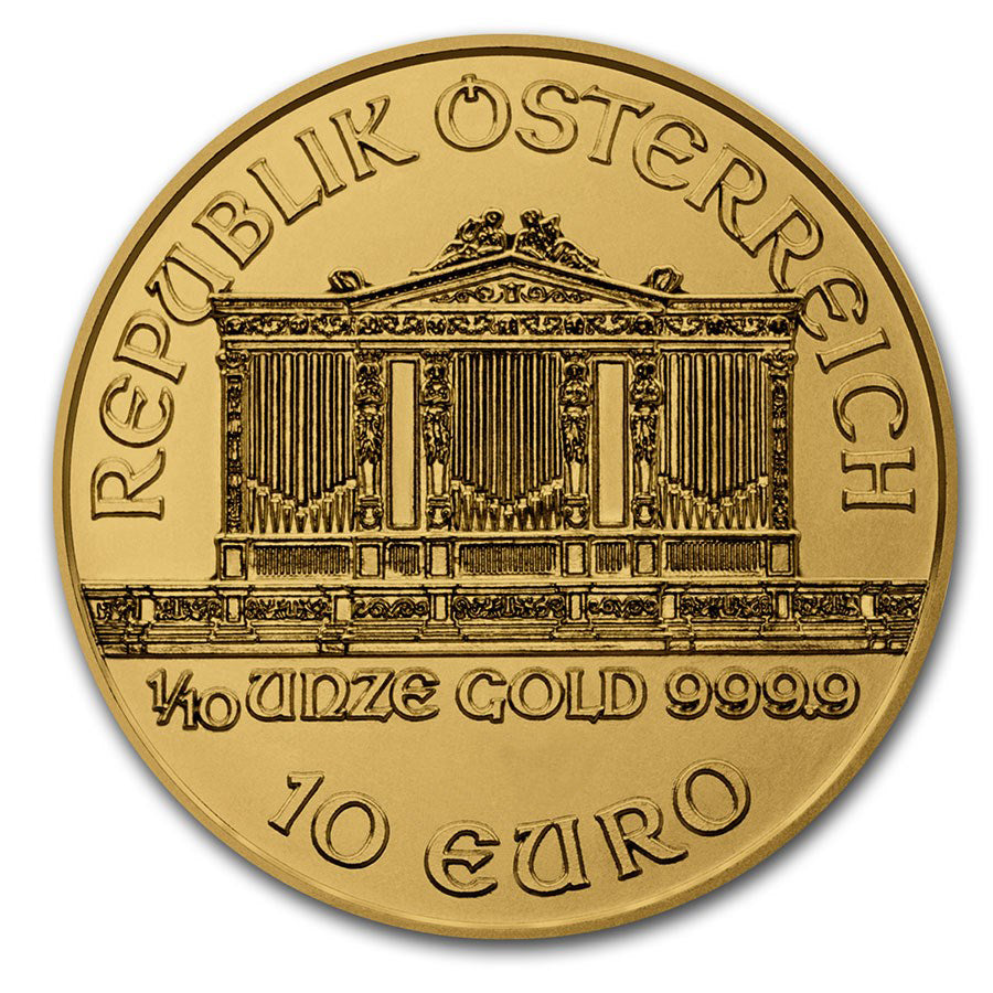 Austrian 1/10 oz Gold Philharmonic BU (Random Year)