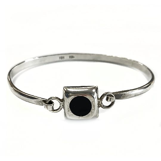 Silver & Black Onyx Bangle