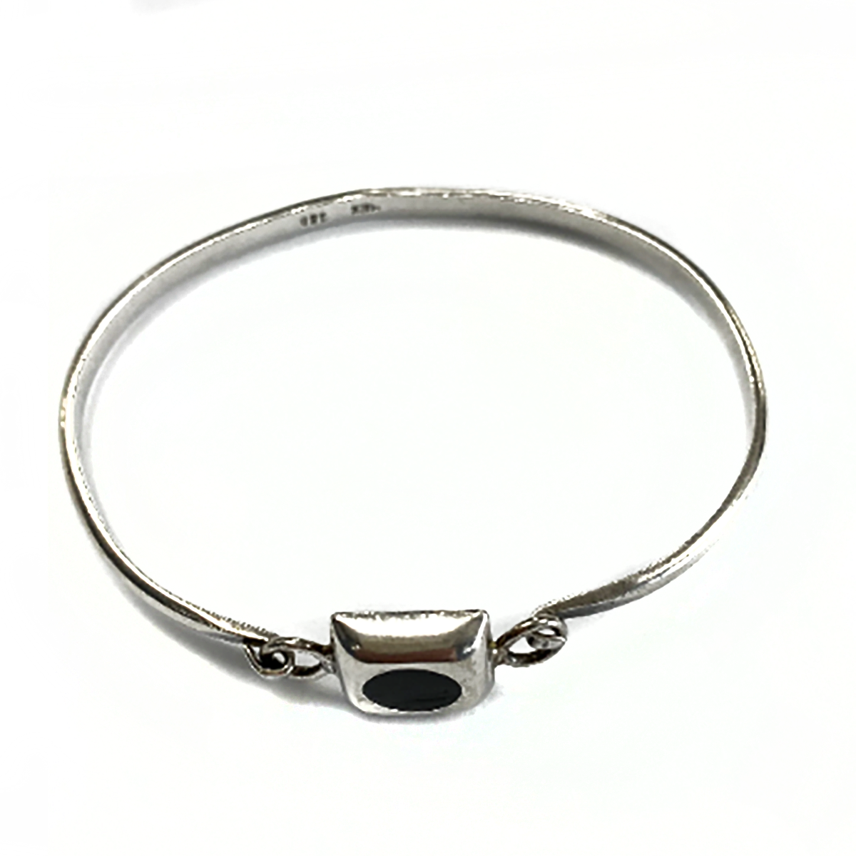 Silver &amp; Black Onyx Bangle