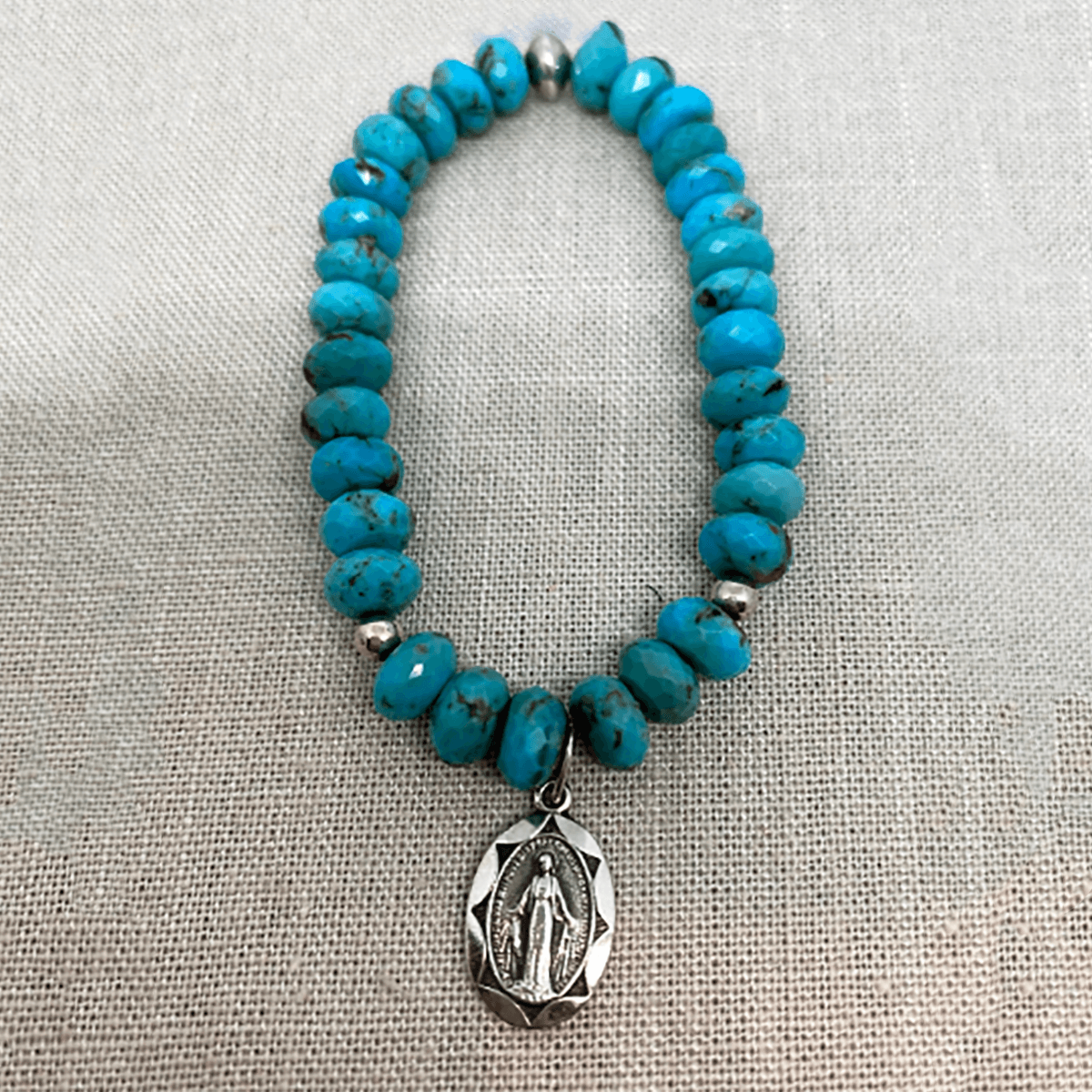 Great Lakes Boutique Our Lady of the Miraculous Medal Turquoise Bracelet