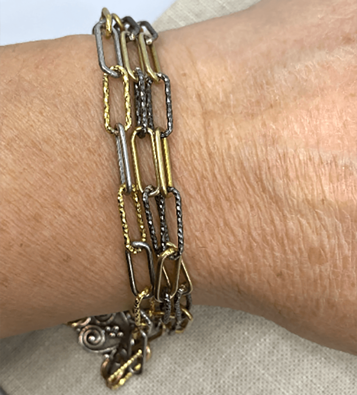 Great Lakes Boutique Triple Strand Paper Clip Bracelet