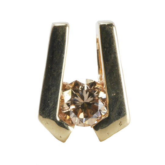14 k Yellow Gold & Champagne Diamond Pendant