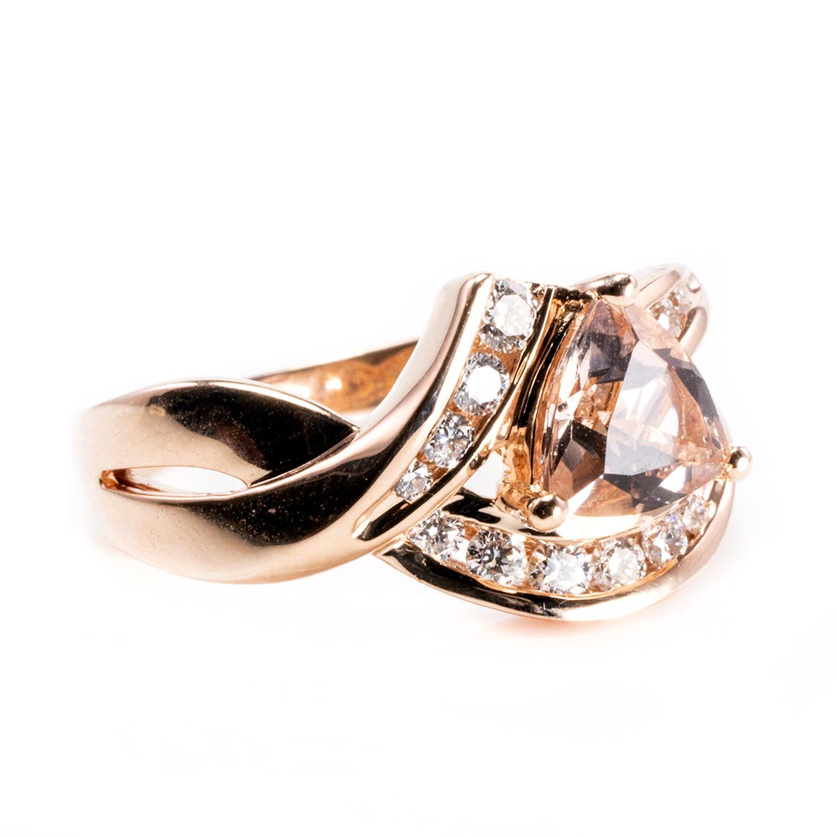 Le Vian 14 k Rose Gold Morganite &amp; Diamond Ring