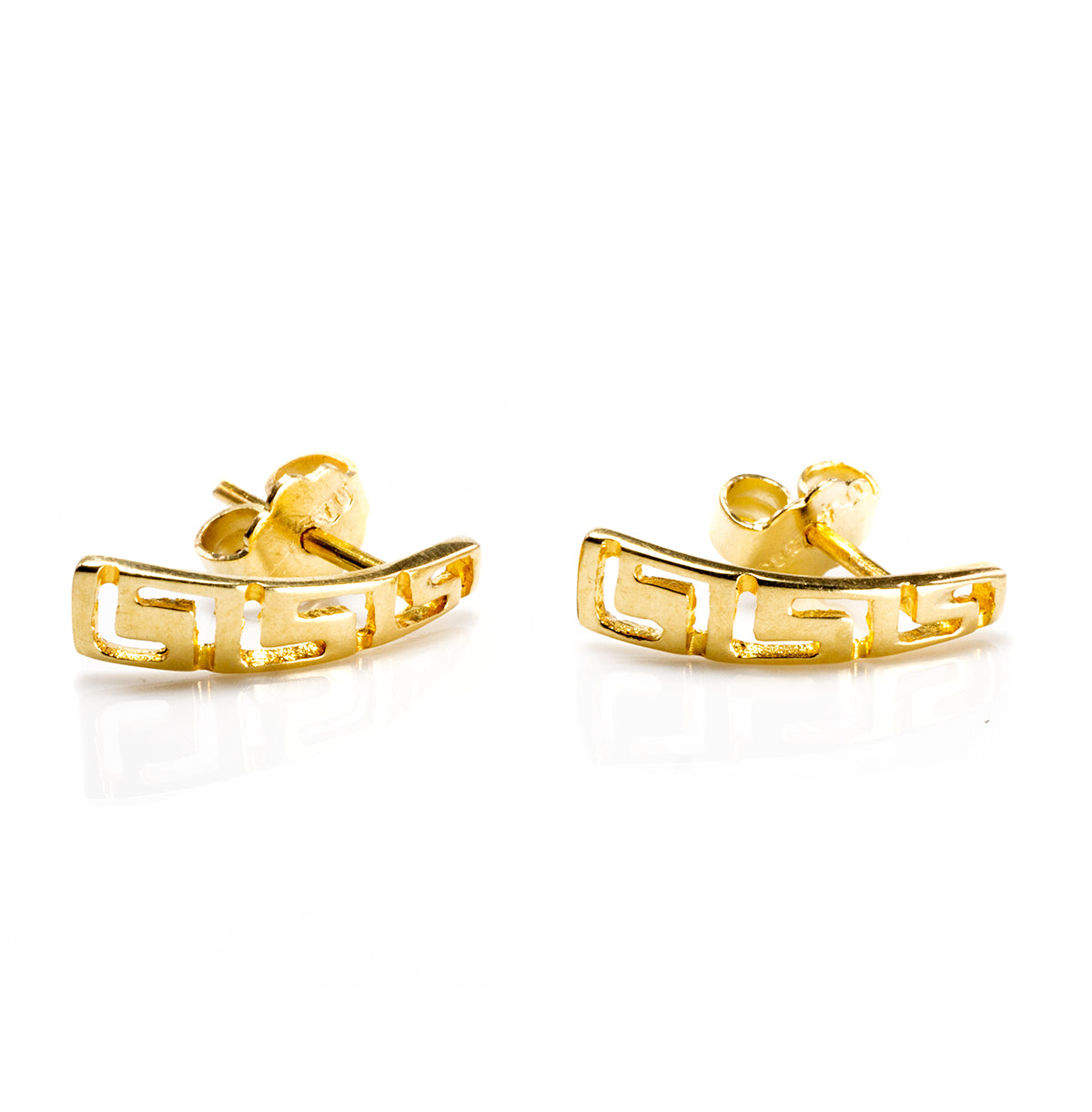 14 k Yellow Gold Greek Key Earrings