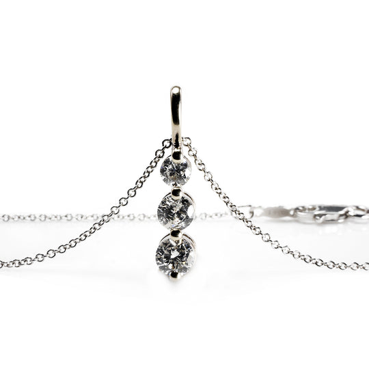 14 k White Gold Journey Pendant