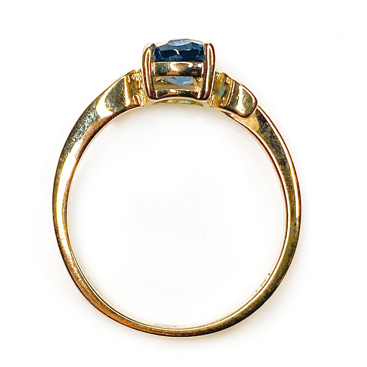 14 k Yellow Gold &amp; Blue Topaz Ring