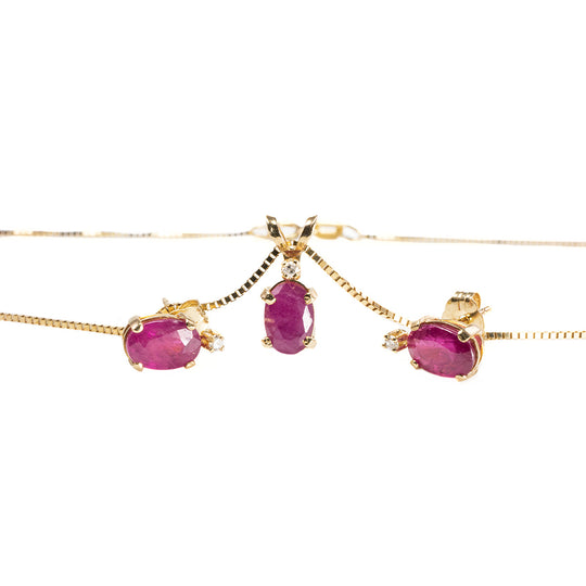 Gold & Ruby Jewelry Set