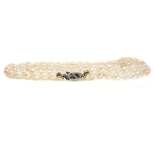 14 k White Gold & Pearl Necklace