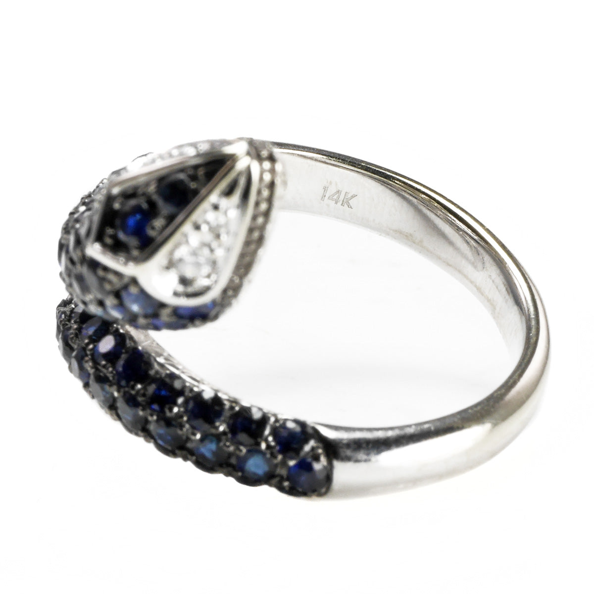 Effy 14 k White Gold &amp; Sapphire Serpent Ring