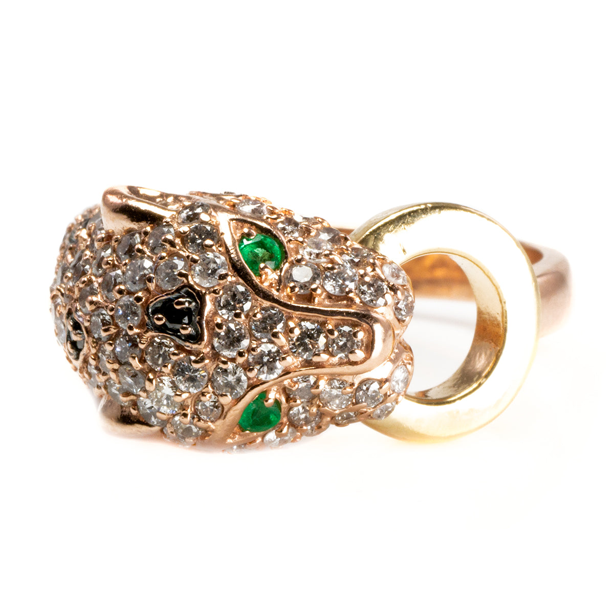 Effy 14 k Rose Gold &amp; Diamond Panther Ring
