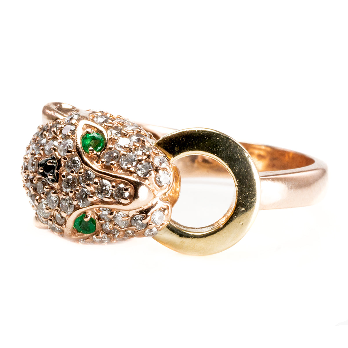 Effy 14 k Rose Gold &amp; Diamond Panther Ring