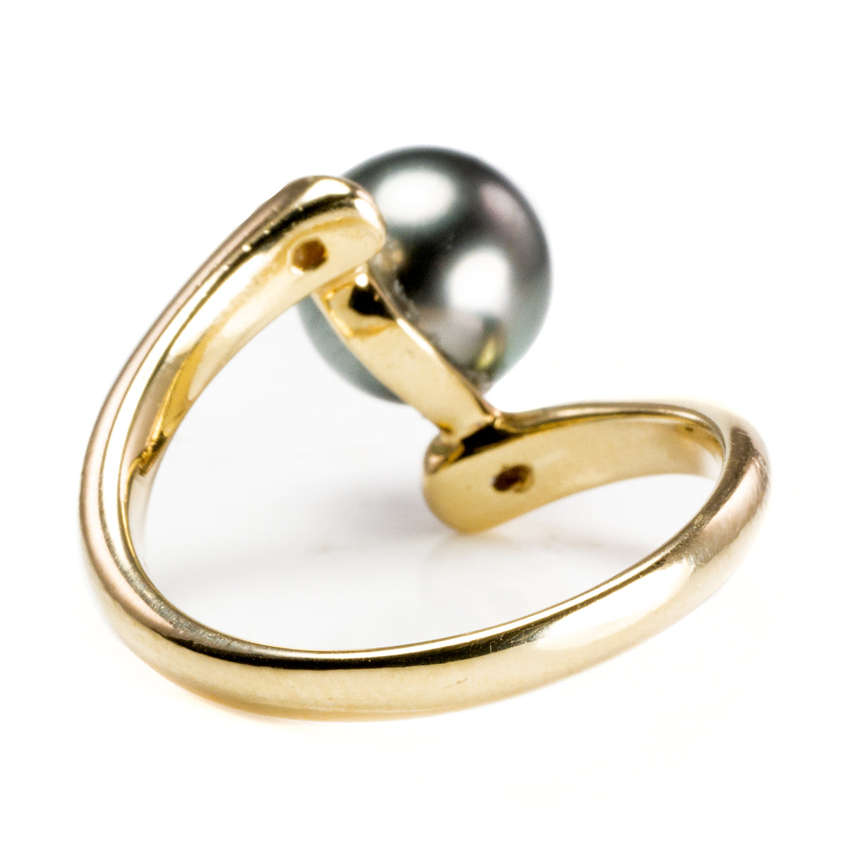 14 k Gold Diamond &amp; Tahitian Pearl Ring