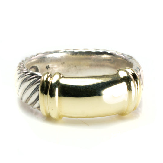 David Yurman 14 kt Yellow Gold and Sterling Metro Classic Ring