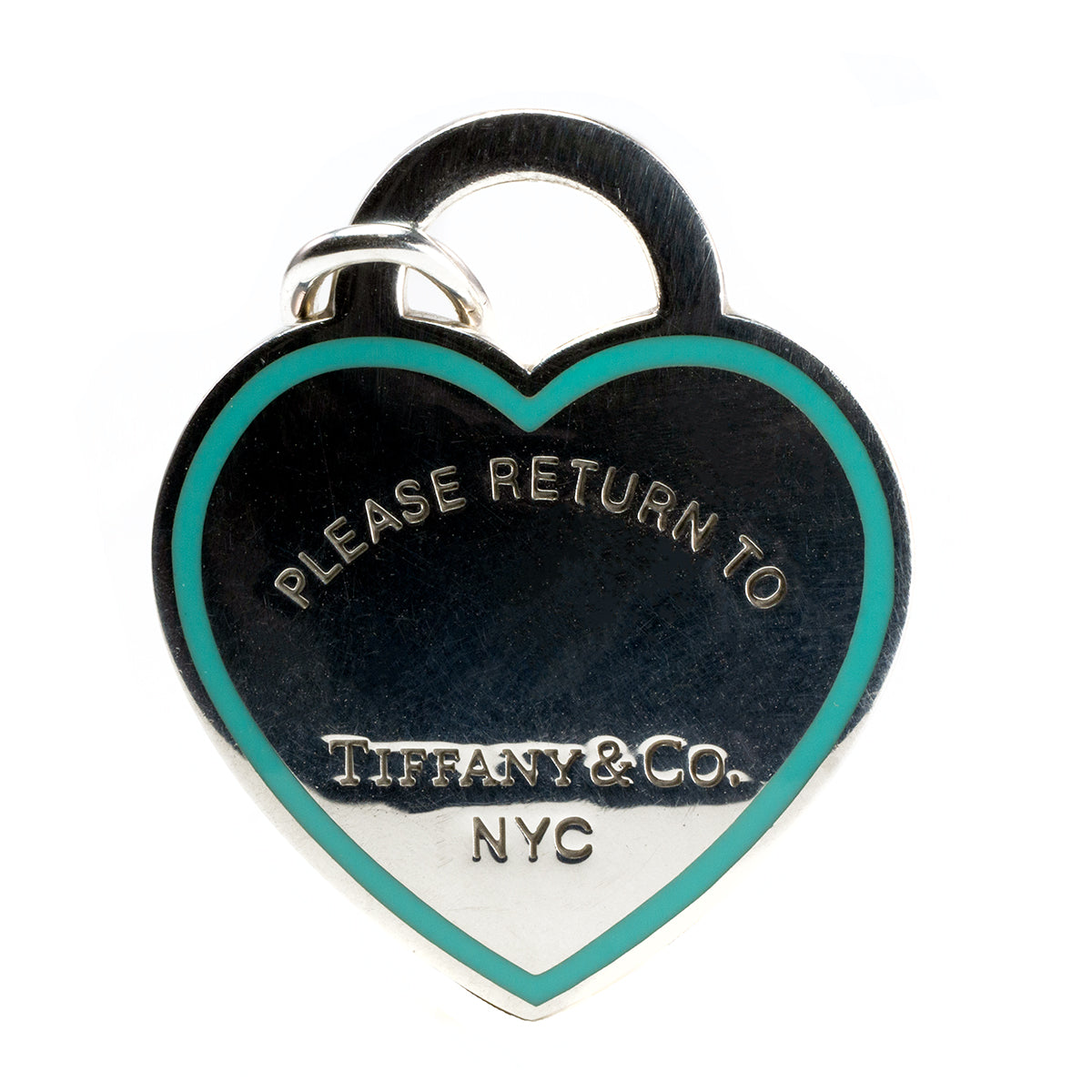 Great Lakes Boutique Tiffany Blue Heart Enamel Tag Pendant