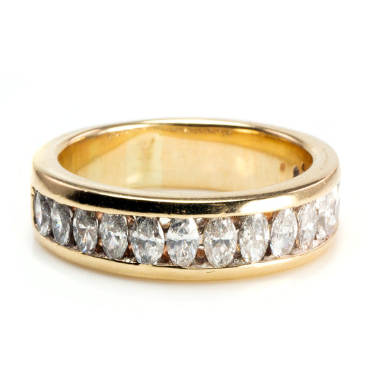 14 k Yellow Gold Marquise Diamond Ring