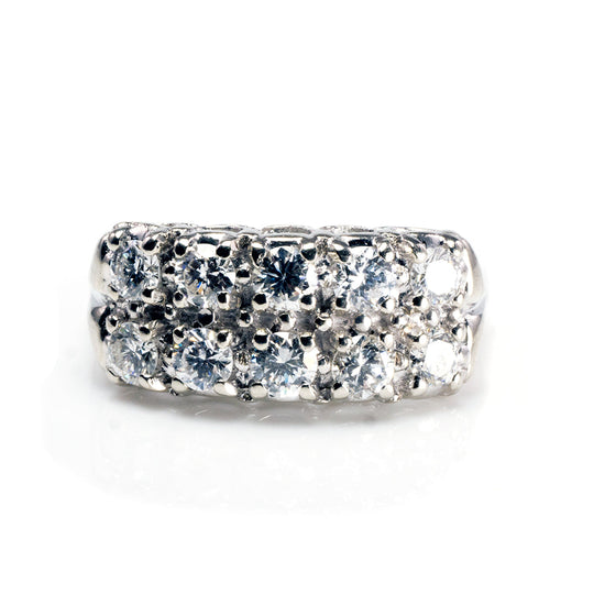 14 k White Gold Diamond Band