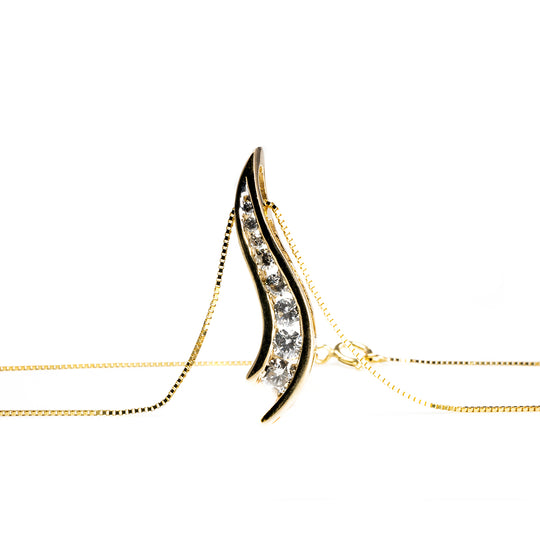10k Gold Graduated Diamond Necklace