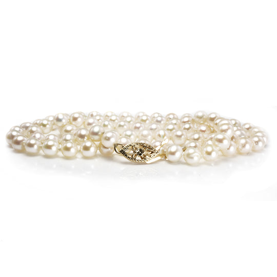 14 k Gold Clasp Pearl Necklace