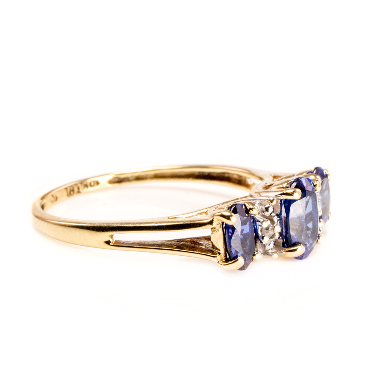 10 k Yellow Gold Sapphire and Diamond Ring