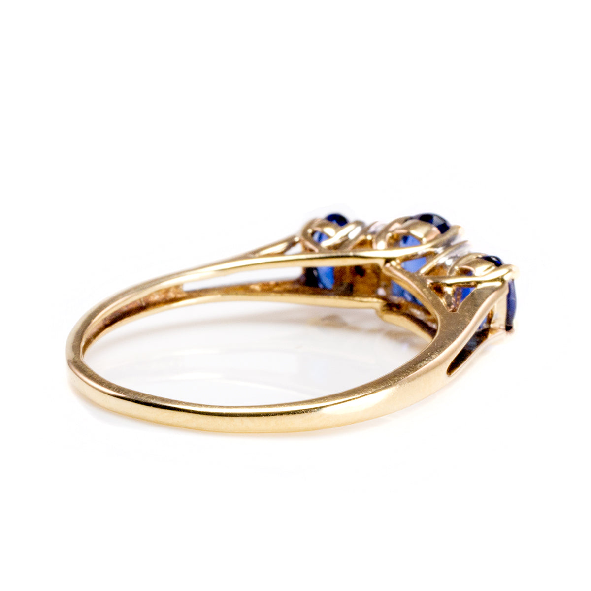 10 k Yellow Gold Sapphire and Diamond Ring