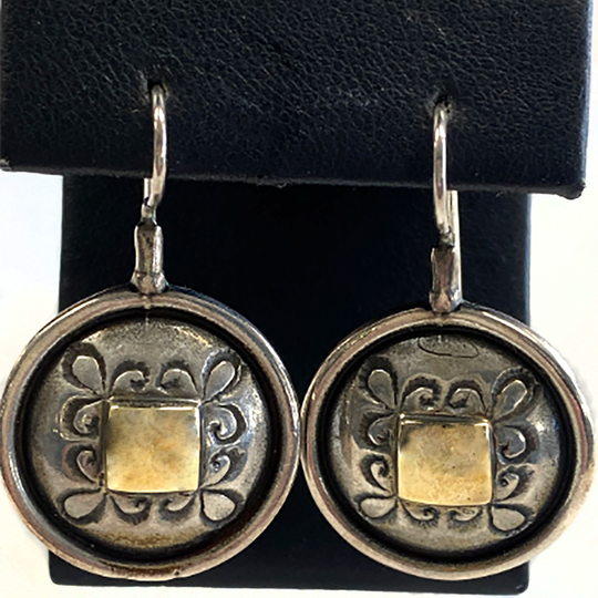 Israeli Silver & Brass Earrings
