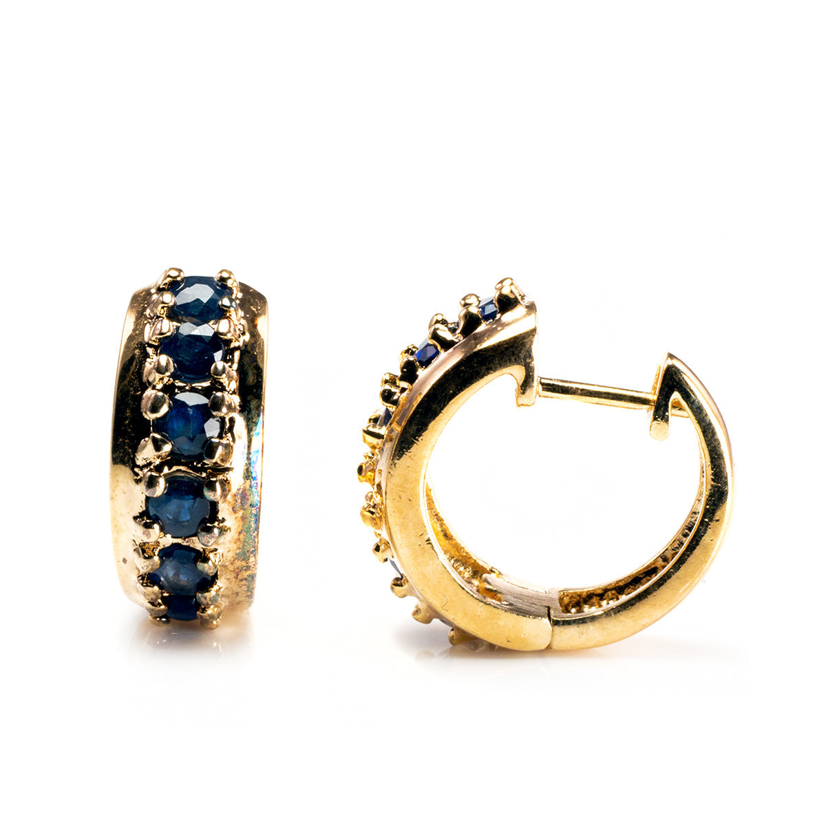 Gold Plated Blue Stone Earrings