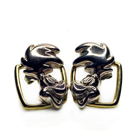 Looney Tunes Silver & Gold Road Runner Earrings