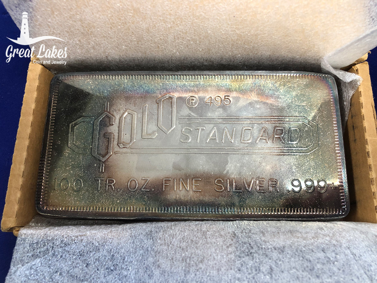 Vintage Gold Standard Company 100 oz Silver Bar (Engelhard 100 oz Silver Bar)