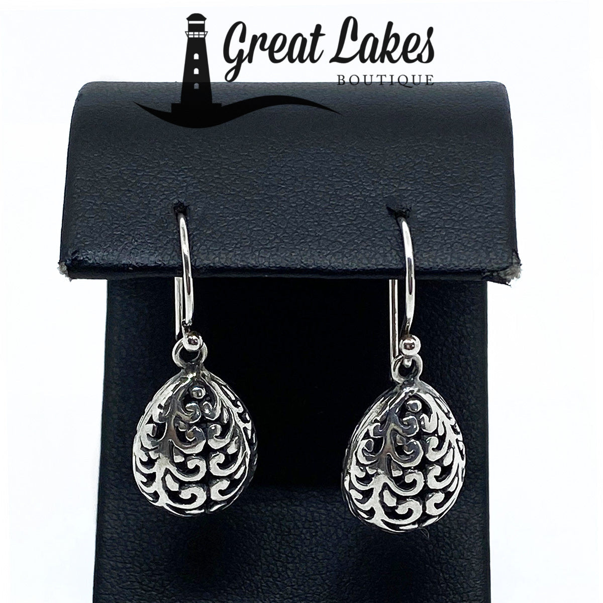 Great Lakes Boutique Silver Filigree Dangle Earrings