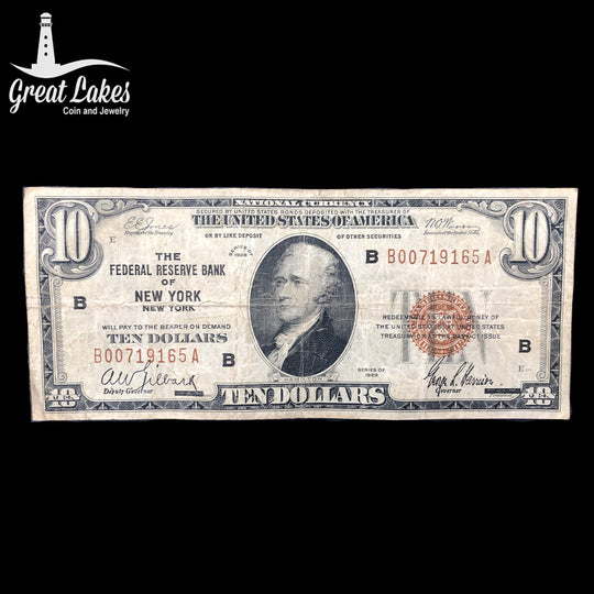 Fr. 1860-B 1929 $10 Federal Reserve Bank Note New York (F)