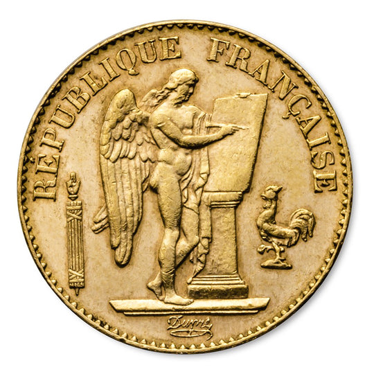 France Gold 20 Francs Lucky Angel AU - BU
