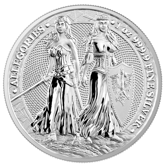 Germania Mint 2022 Allegories Polonia & Germania 1 oz Silver (BU)