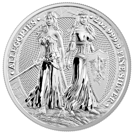 Germania Mint 2022 Allegories Polonia & Germania 2 oz Silver (BU)
