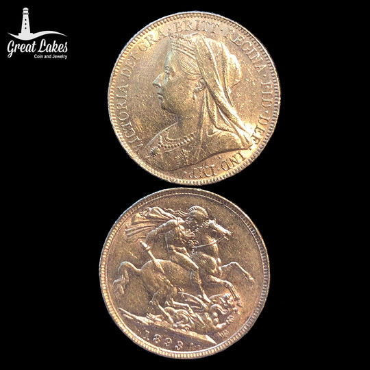 Gold Queen Victoria Veiled Head Sovereigns (Low Premium) (Random Year)
