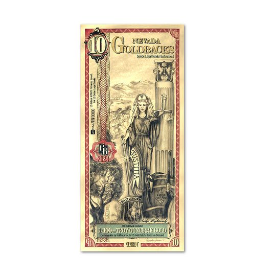 10 Nevada Goldback Gold Note