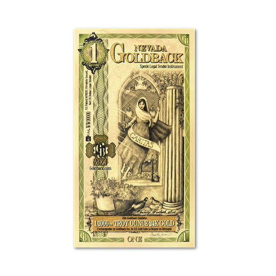 1 Nevada Goldback Gold Note