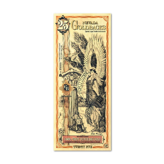 25 Nevada Goldback Gold Note