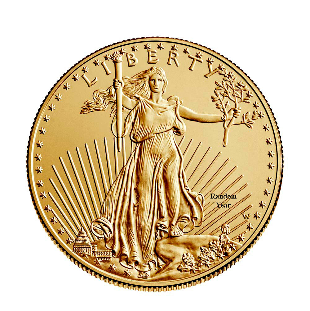 1/2 oz American Gold Eagle  BU (Random Year)