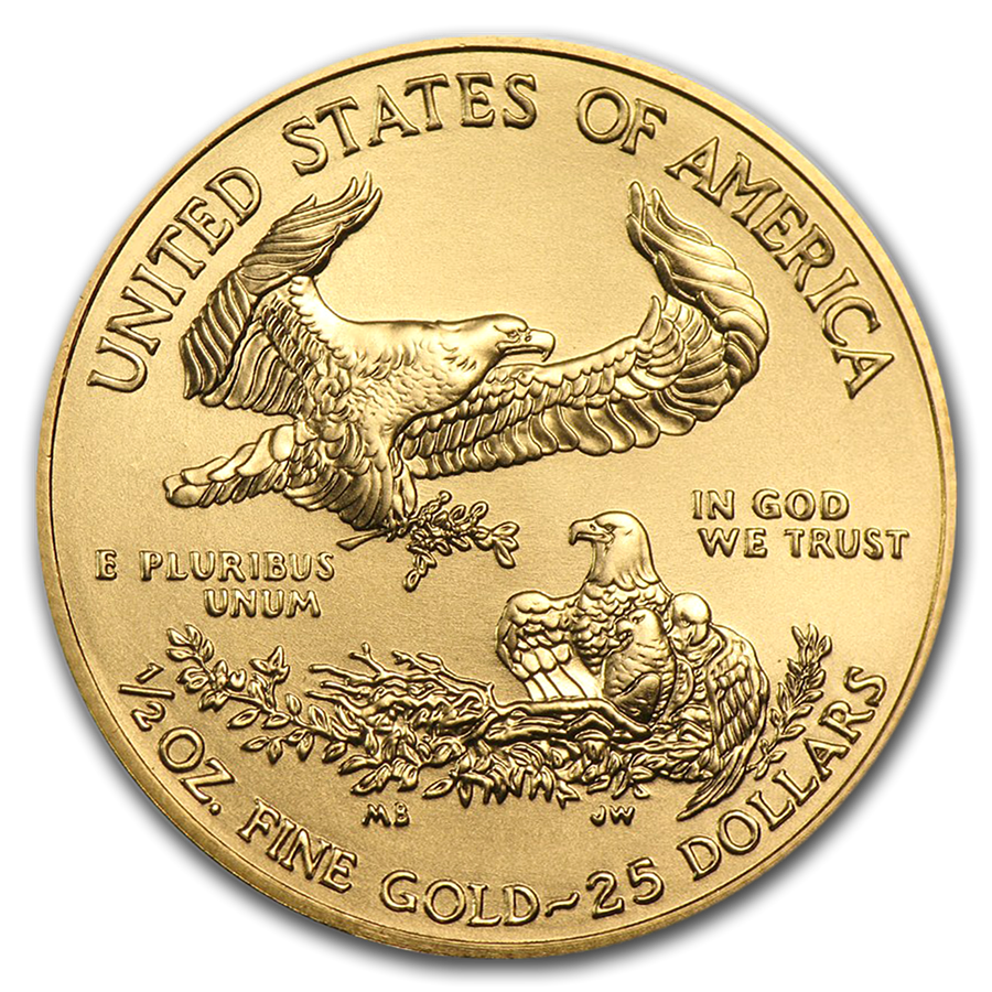 1/2 oz American Gold Eagle  BU (Random Year)