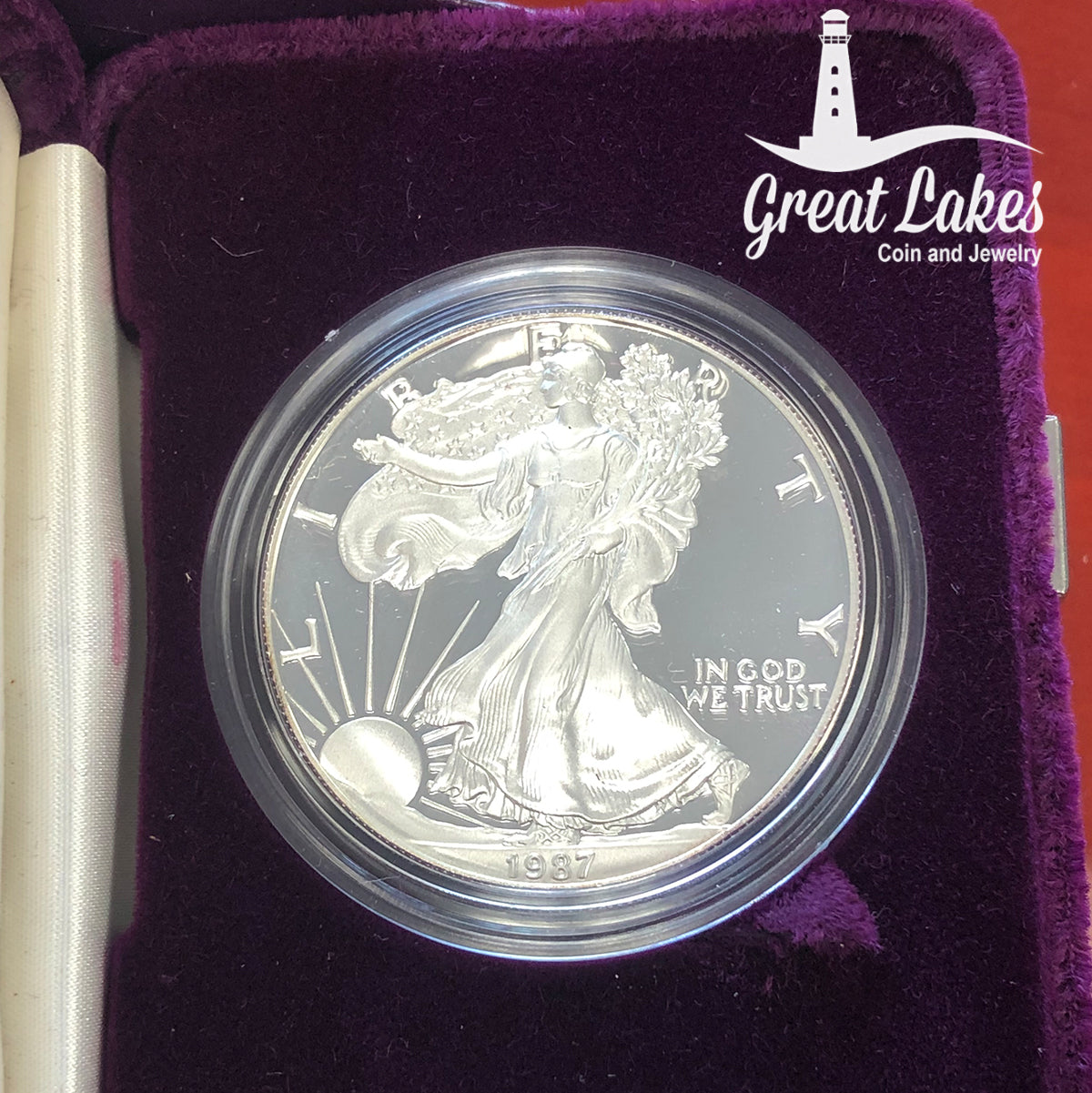 1987 Proof American Silver Eagle (with Box and CoA)