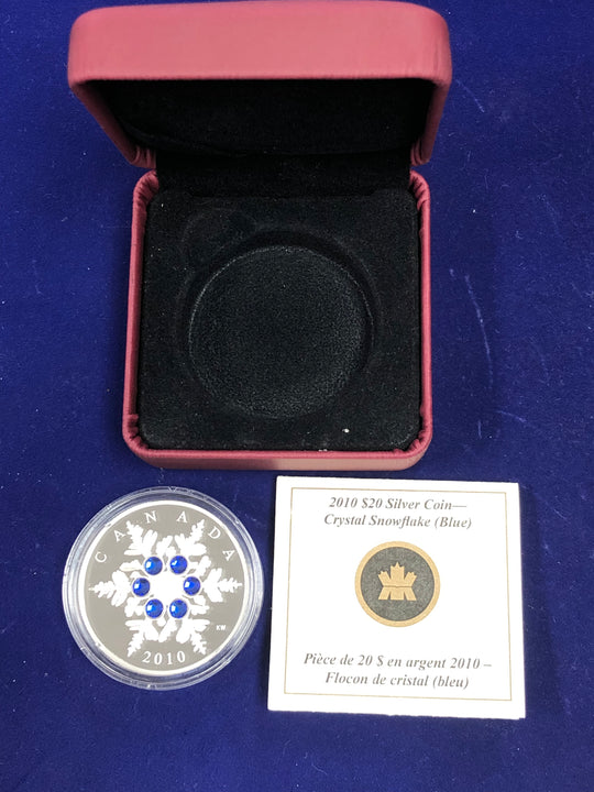 2010 Canadian $20 Blue Crystal Snowflake (With Box & CoA)