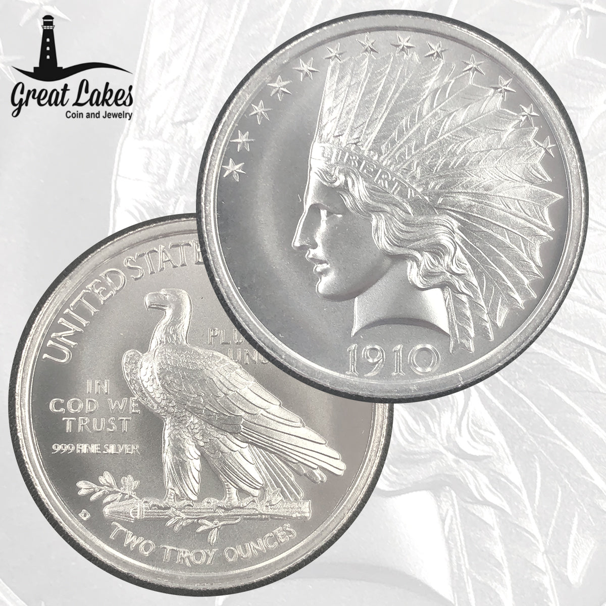 Intaglio Mint 2 oz Silver $10 Indian Tribute