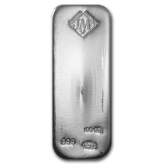 Johnson Matthey 100 oz Silver Bar (Unsealed)