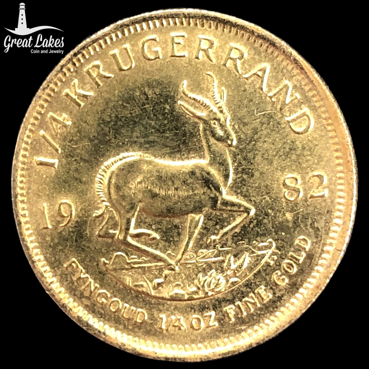 1982 South African 1/4 oz Gold Krugerrand (Ex Jewelry)