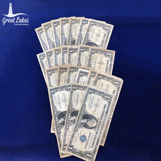 Lot of 23 Low Premium to VG $1 Silver Certificates