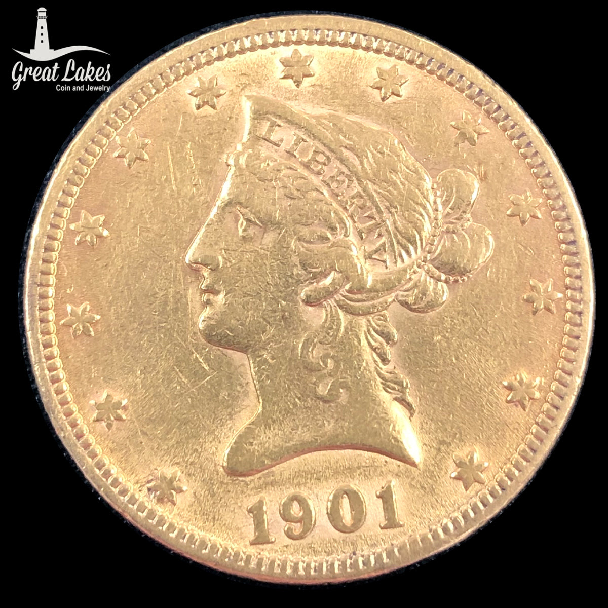 1901 $10 Liberty Gold Eagle (Low Premium)
