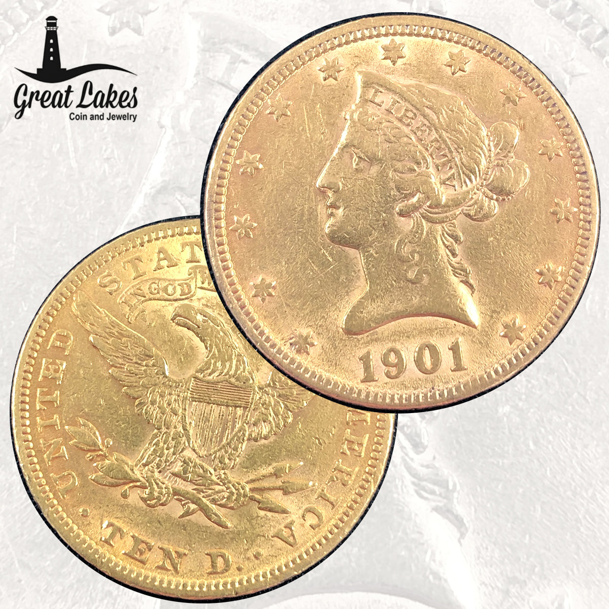 1901 $10 Liberty Gold Eagle (Low Premium)