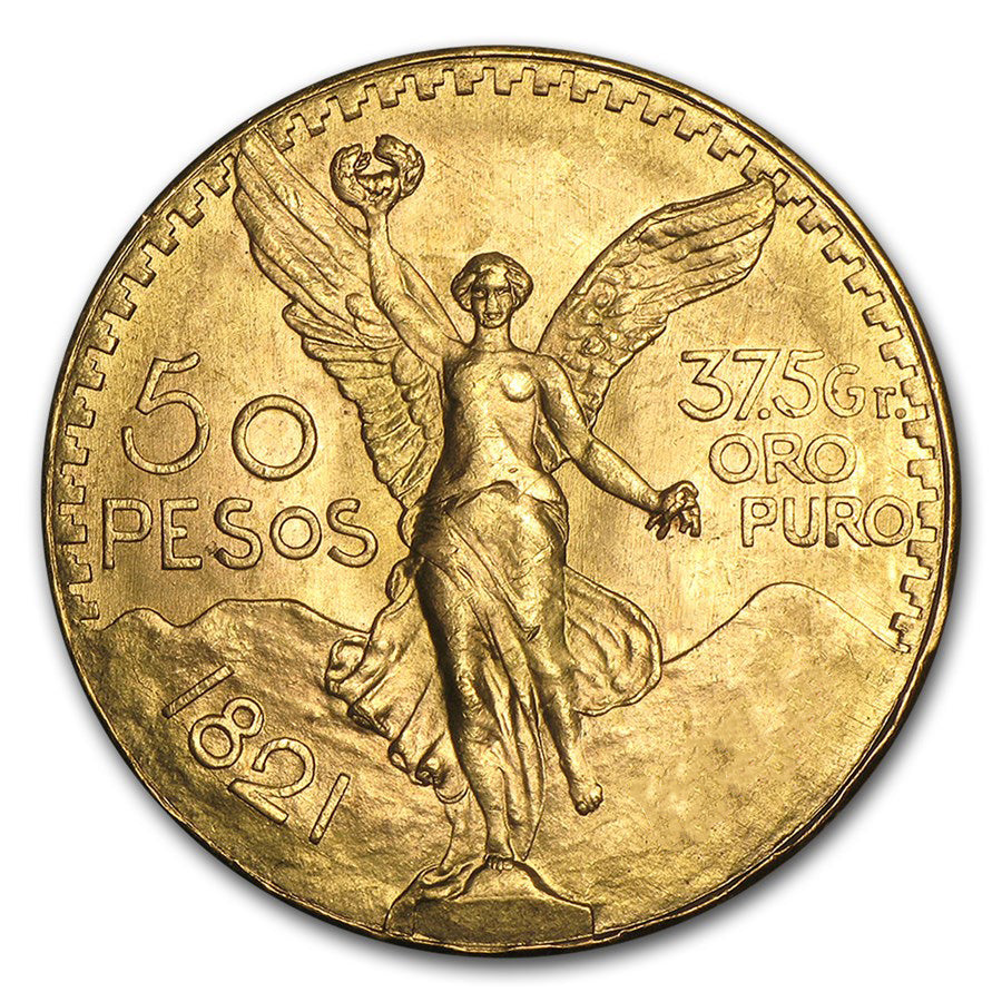 Mexican Gold 50 Pesos (Random Year) (BU)