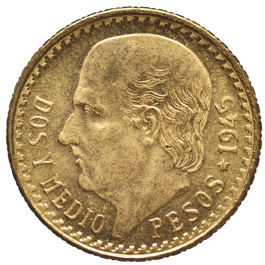 Mexico 2 Pesos Gold BU  (Random Year)