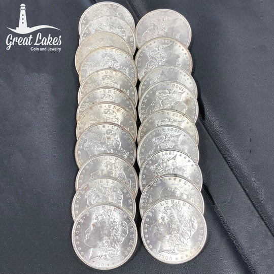 Lot of 20 Mixed Date Pre 21 Morgan Silver Dollars (BU)